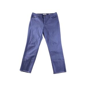 Nine West Gramercy Crop Jeans Blue Size 10 Frayed Hem Cropped Straight Leg